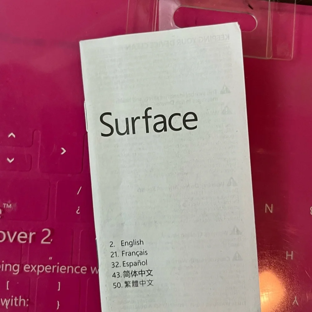 Microsoft Surface RT / 2 / Pro 1 / Pro 2 Type Cover 2 Keyboard 1561 | Pink